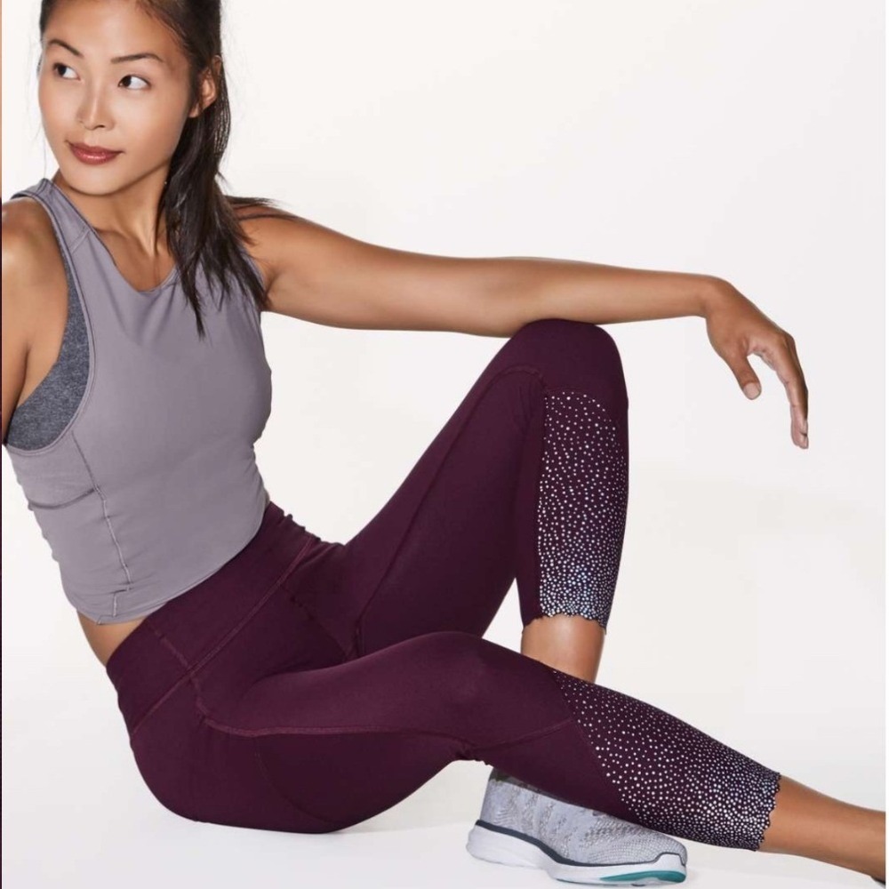 Lululemon Tight Stuff Tight II Sz 8 Dark‎ Adobe 25" Length Reflective Leggings